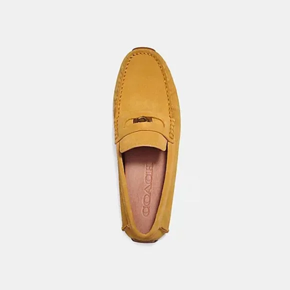 Coach Men\'s Signature Coin Flax(Light Yellow) Suede Drivers - 11D - New in Box Coach Men main image 2